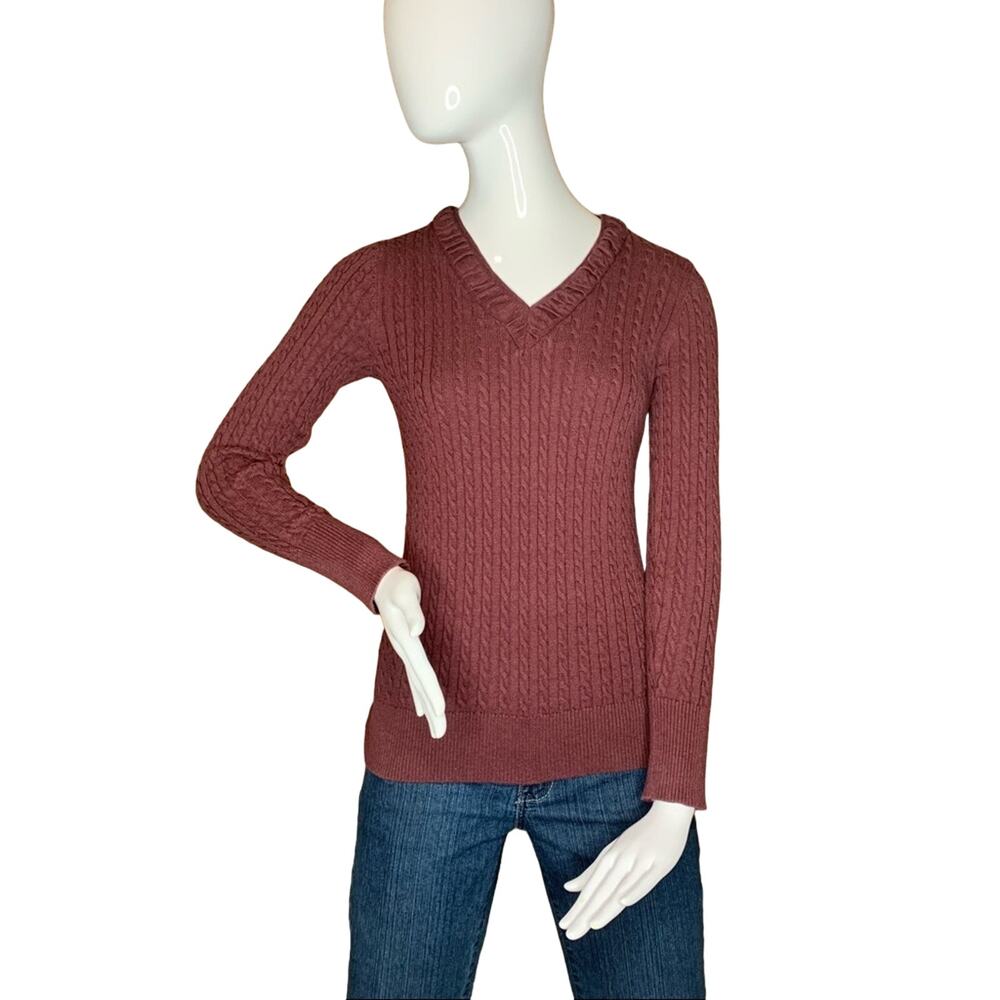 Eddie Bauer Knit Sweater Plum Size M Long Sleeve